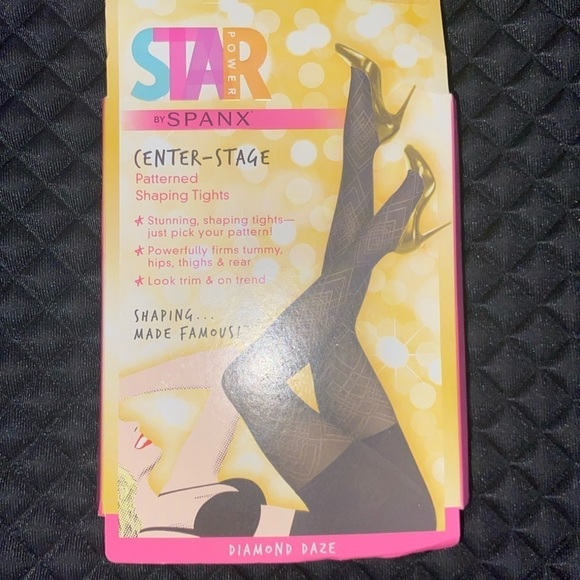 SPANX Star Power Center-Stage Patterned Shaping Tights Black Size S/B - Picture 3 of 7